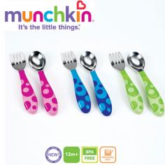 Munchkin - Set 2 tacamuri Lingurita si Furculita Inox 12L+
